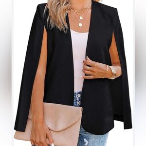 Chic Black Women's Cape Jacket